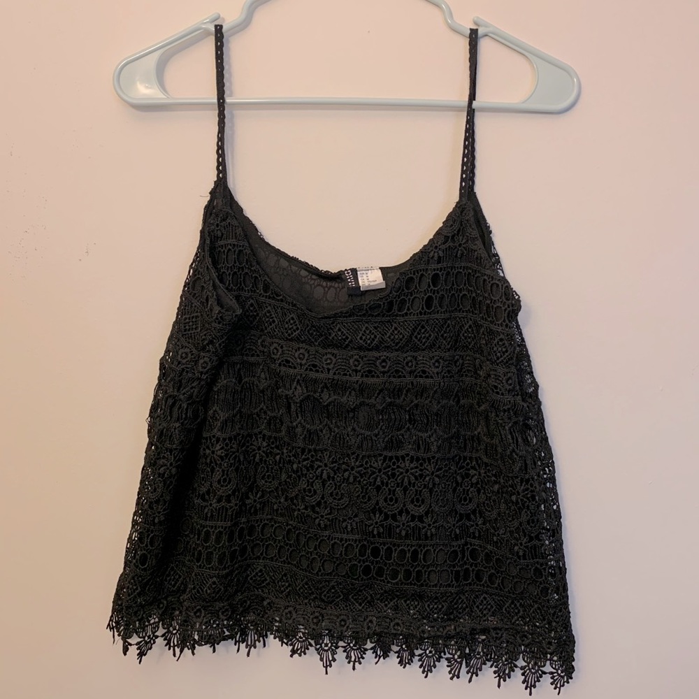 H&M black lace tank top